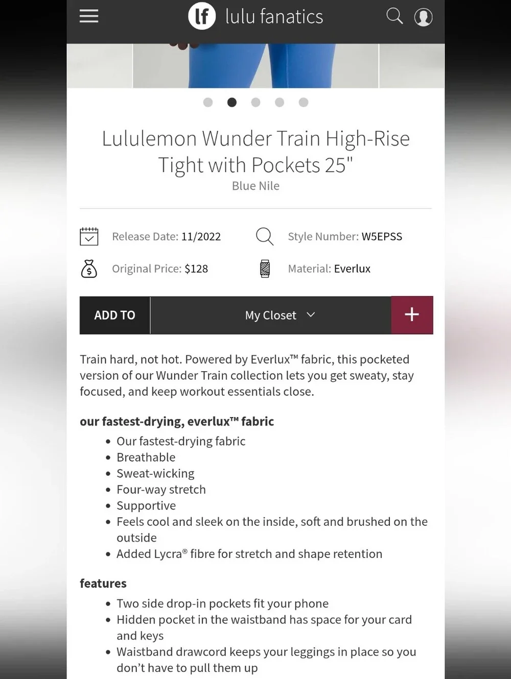 Lululemon Wunder Train High Rise Tight
